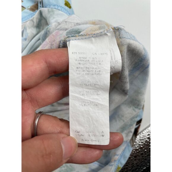 Karen Kane Womens Plus Size 3X On Holiday Blue Watercolor Jersey Tee Tunic Top - Picture 4 of 8